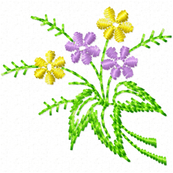 Flowers And Tree Embroidery Design 8